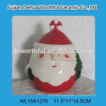 Cutely christmas ceramic storage jar with santa claus